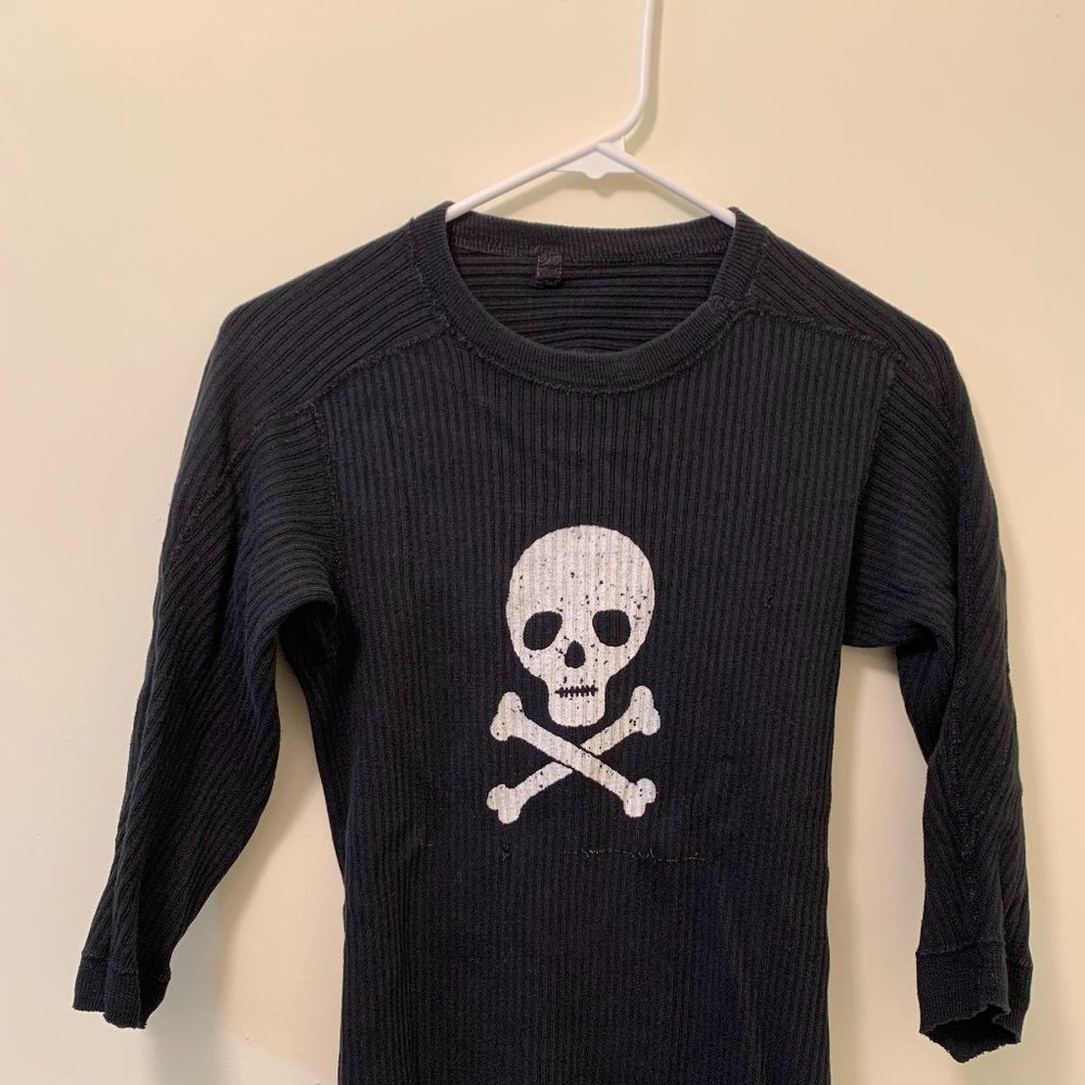 Vintage military skull & crossbones raglan thermal shirt